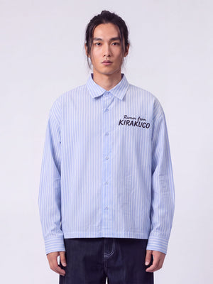 Edo - Striped Shirt with Japanese Print