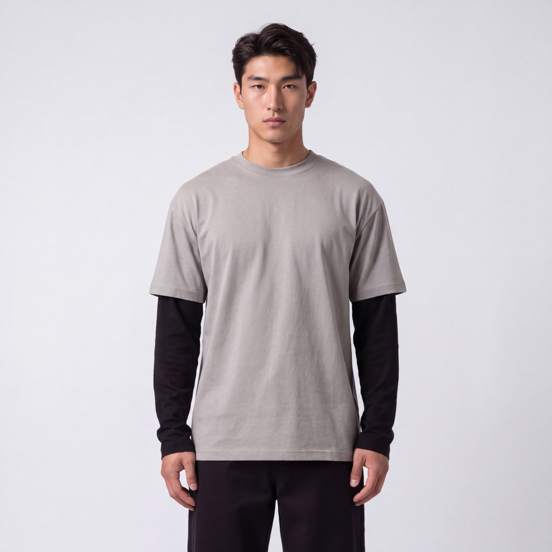 Getsu - T-shirt maniche sovrapposte stampa giapponese