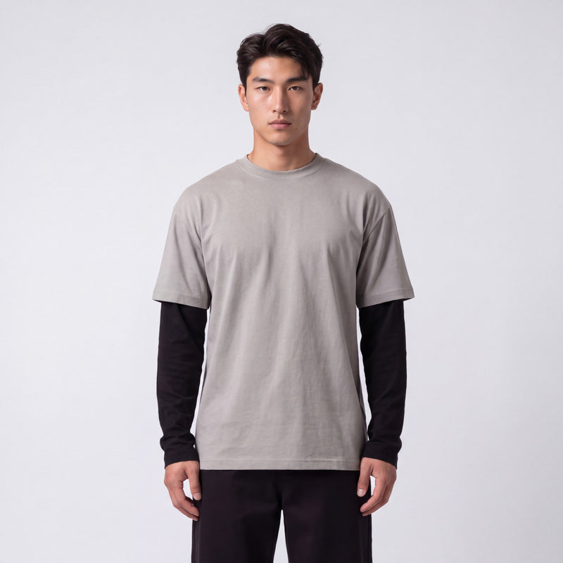 Getsu - T-shirt maniche sovrapposte stampa giapponese