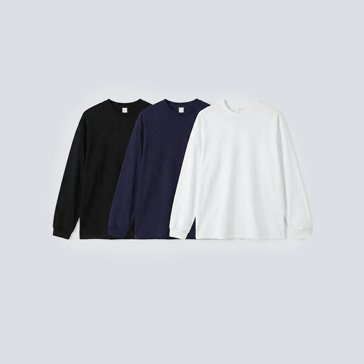Pack de 3 x Takayama - T-shirt oversize à manches longues (280GSM)