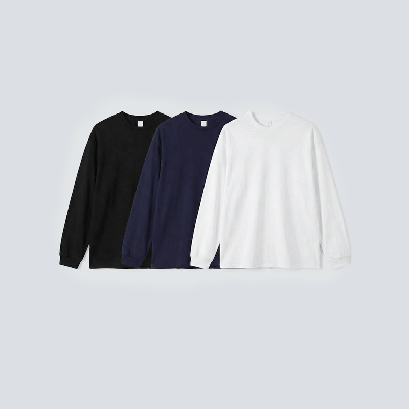 Pacco da 3 x Takayama - T-shirt oversize a maniche lunghe (260GSM)