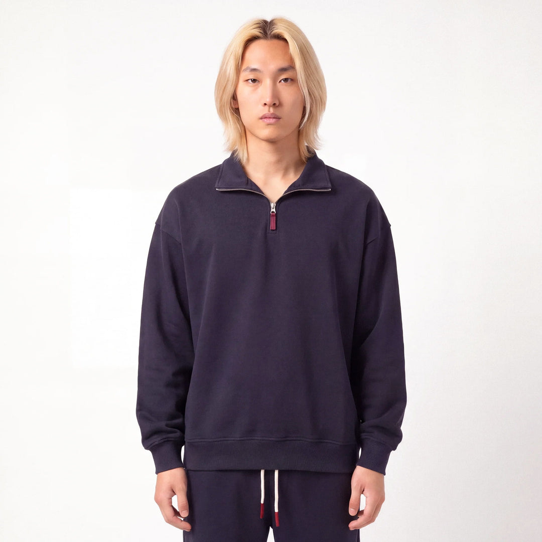 Shin - Half-Zip Relaxed Fit Sweatshirt