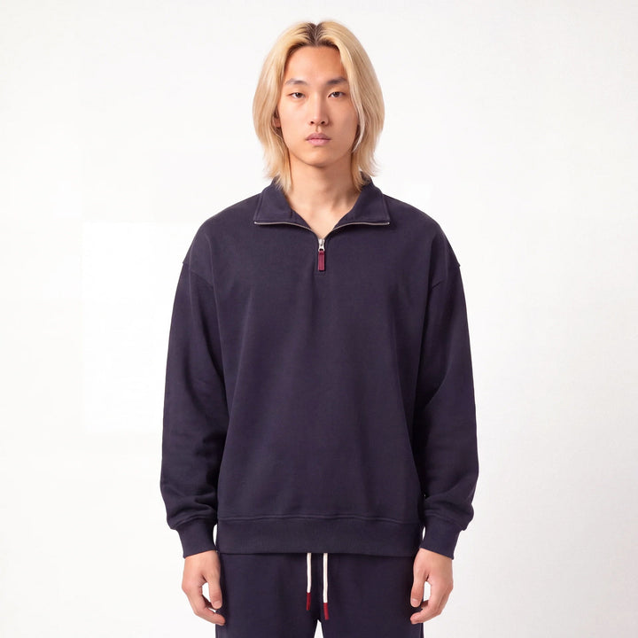 Shin - Half-Zip Relaxed Fit Sweatshirt