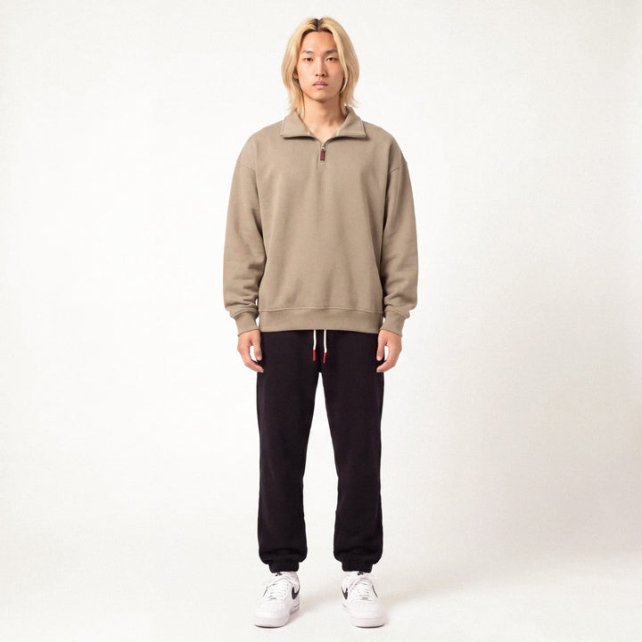 Shin - Half-Zip Relaxed Fit Sweatshirt