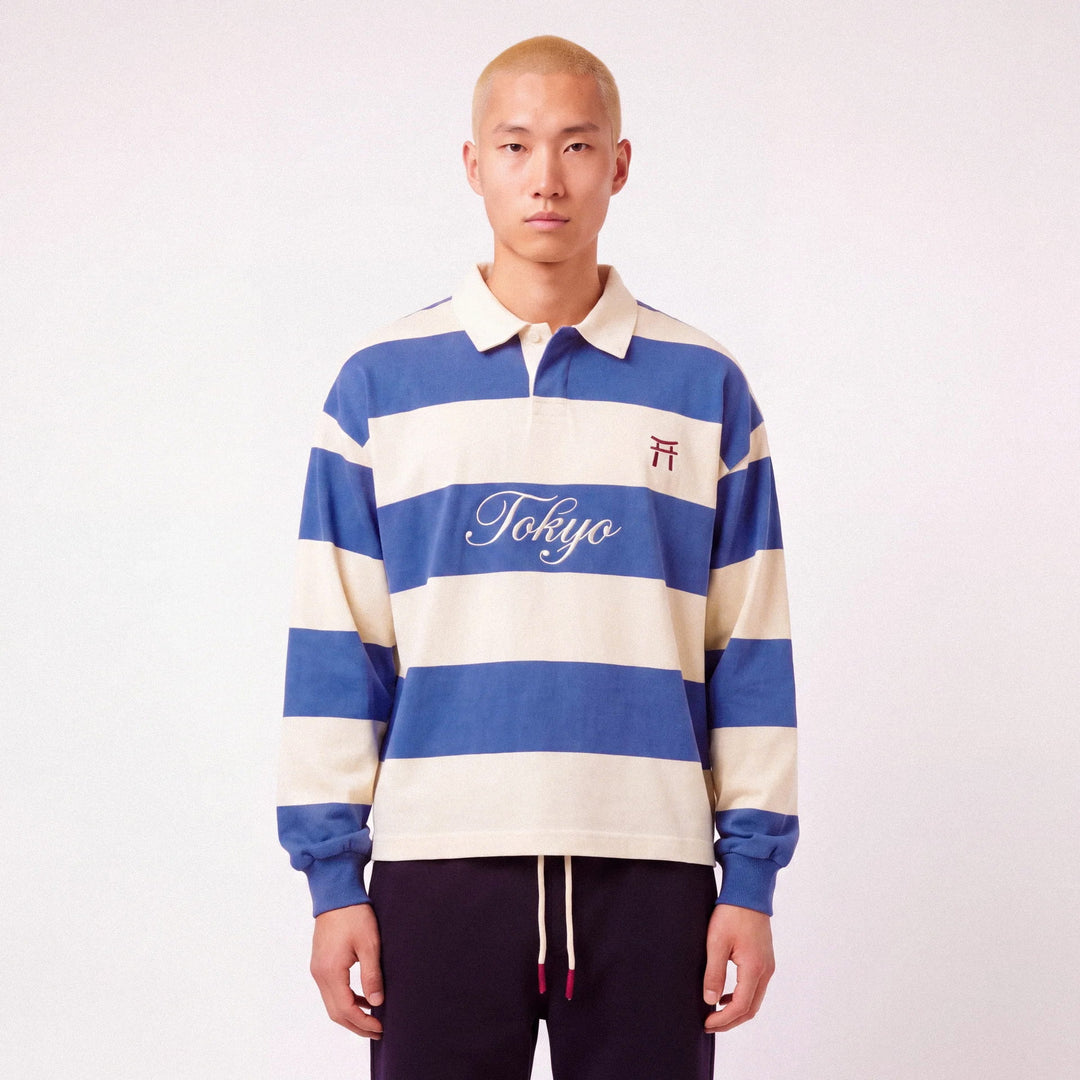 Arashi - Polo da rugby a righe a maniche lunghe