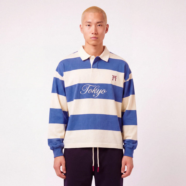 Arashi - Polo da rugby a righe a maniche lunghe