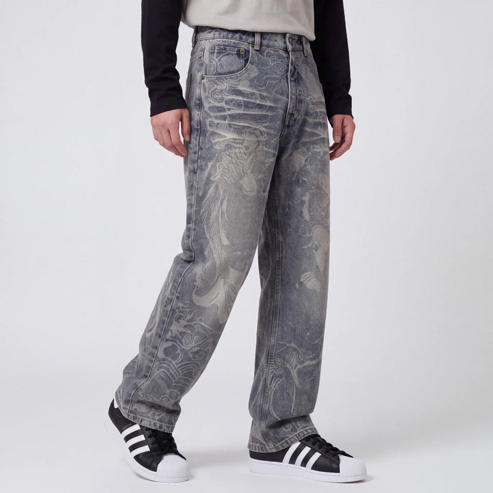 Renji - Japanese Print Jeans