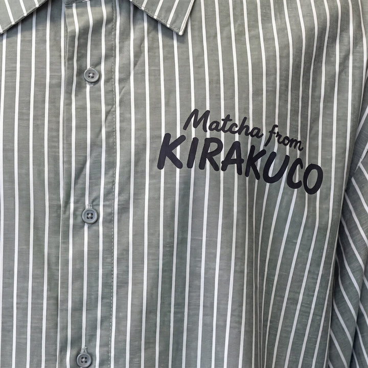 Edo - Camicia a righe con stampa giapponese