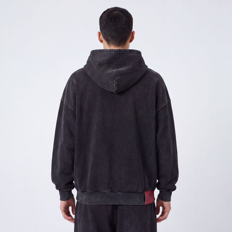 Fudo - Oversize Zip-Hoodie mit japanischem Print